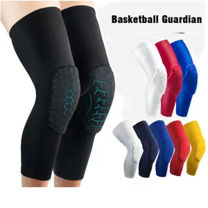 Logotipo personalizado voleibol baloncesto rodilleras soporte pierna mangas de compresión panal rodilleras antideslizante pierna manga rodilleras