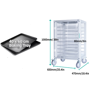 9단 1000x650x470mm 알루미늄 밀폐형 베이커리 랙 트롤리 트레이용 빵 냉각 랙 - Product Image 3