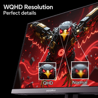 Moniteur de jeu KOORUI 24 "écran d'ordinateur IPS rapide 180Hz QHD HDR400 écran PC 1ms moniteurs incurvés