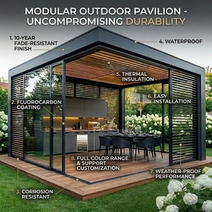<span class=keywords><strong>Pergola</strong></span> <span class=keywords><strong>bioclimatique</strong></span> motorisée en aluminium à lames orientables, imperméable et résistante au vent, pour jardin, gazebo extérieur, pavillon, protection solaire - Product Image 2
