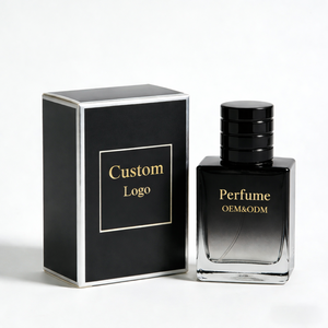 Botella de Perfume de Vidrio Vacía de Lujo con Etiqueta Personalizada, Acabado Mate Esmerilado, Cuadrada, de 30ml, 50ml, 100ml, con Caja - Product Image 1