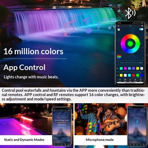 Cortina de Agua con Control Remoto de Acero Inoxidable, Cascada de Agua para Exteriores con Iluminación LED para Piscinas - Product Image 2