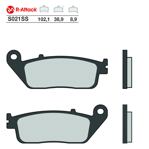 R-Attack S021SS ผ้าเบรคมอเตอร์ไซค์ 102.1x38.9x8.9 มม. แบบซินเทอร์ด สำหรับล้อหน้าและล้อหลัง - Product Image 1