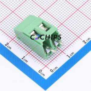 DB129V-5.0-2P-GN-S Screw Terminal Block Through hole Component (THT),P=5mm Connector 1x2P 5mm Green Through Hole - Product Image 2
