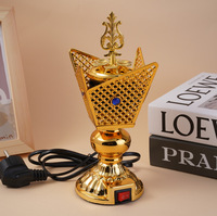 Brûleur d'encens électrique Mubkhar, petit modèle, bois de santal parfumé, pour usage religieux, voiture, maison, automne, pour le Ramadan, support d'encens