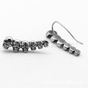 yunnique Skull Stud Earrings Titanium Steel Geometric Design Fashion Jewelry - Product Image 5