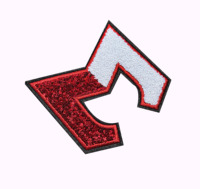 Applique brodée thermocollante en lettres, garniture scintillante douce, patch en chenille, tissu écologique