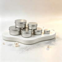 Boîtes en aluminium de 2 oz avec couvercle à vis, boîtes métalliques argentées vides, petits contenants de voyage, échantillons de désodorisants, emballages pour bougies parfumées