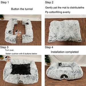 OEM ODM Tunnel de jeu pour chat et chien pliable avec trou de perçage, lumineux de nuit, en velours et flanelle, motif uni, vente en gros - Product Image 6