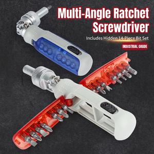 Jeu de tournevis à cliquet multifonction 14 en 1, outils de bricolage en acier inoxydable avec rangement dissimulé pour les embouts et angle réglable - Product Image 2