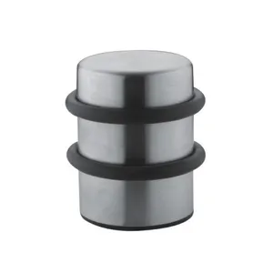 Hot sell Glass Door Stop Wall Floor Mounted Rubber Metal Door Stopper Durable Cylinder-Shaped Door Holder