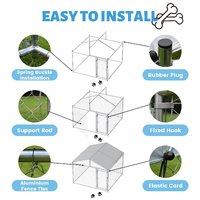 Grand enclos pour chien d'extérieur portable, installation rapide, design pliable, acier métallique avec fermeture à bouton respirante, motif animal pour chats