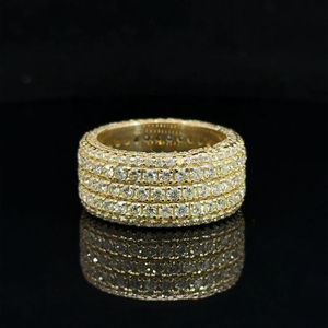 Bague en moissanite hip-hop étincelante avec diamants brillants, argent massif, bijoux élégants et tendance pour hommes et femmes - Product Image 2