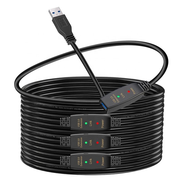 Xput USB 3.0 Active Extension Cable Type a Male to a Female Built-in Signal Amplifier 5Gbps Black Cord Multiple Length 5-30M