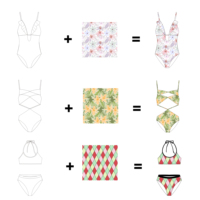 Aide Fabricant Vente en gros Ensemble de bikinis de plage côtelés taille haute de style luxueux, ensemble de bikinis sexy deux pièces patchwork pour jeunes filles