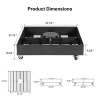 JH-Mech 1100 Lbs Base de parapluie décalée en porte-à-faux pour patio à usage intensif Support de parapluie pour patio avec 4 roues verrouillables