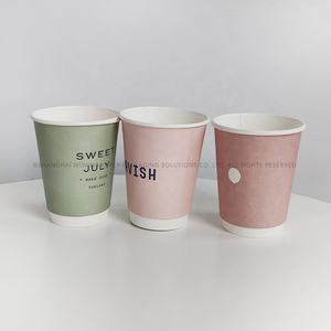 Taza de papel de doble pared verde Matcha de 12oz impresa con logotipo negro personalizado con tapa para té blanco plano Chai Latte Hot <span class=keywords><strong>Coco</strong></span> Matcha - Product Image 6
