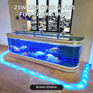 Grand <span class=keywords><strong>cube</strong></span> transparent personnalisé de 25W à éclairage LED, meuble TV, présentoir de table, <span class=keywords><strong>aquarium</strong></span> de luxe en verre rectangulaire pour <span class=keywords><strong>aquarium</strong></span> - Product Image 2