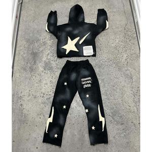 Ensemble survêtement et sweat-shirt sur mesure OEM, broderie appliquée, lavage à l'acide, survêtement surdimensionné pour hommes - Product Image 5