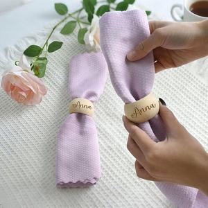 Anillos de Madera, Tarjetas de Lugar con Nombre Personalizado, Anillos para Servilletas para Recepción de Boda, Decoración Rústica para Mesa - Product Image 3
