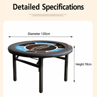Table de Mahjong pliable 8 places, design classique minimaliste, construction en plastique, accoudoirs rembourrés pour la maison, les clubs, les salles de poker