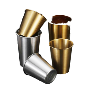Vaso de Acero Inoxidable, Forma Recta, Diseño Minimalista, Aislamiento Térmico de 6-12 Horas, Apto para Microondas, para Viajes y Campamentos, Color Dorado - Product Image 1
