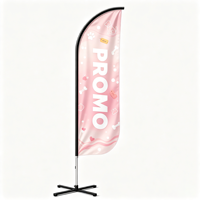 Drapeau publicitaire en forme de larme certifié ISO avec graphique imprimé interchangeable et mât en fibre de verre pour la publicité dans les centres commerciaux
