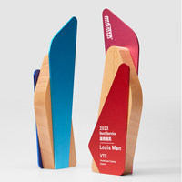 Trophée créatif 2025 en bois de hêtre, médaille personnalisée pour gala annuel, gravure gratuite, impression numérique écologique, naturel