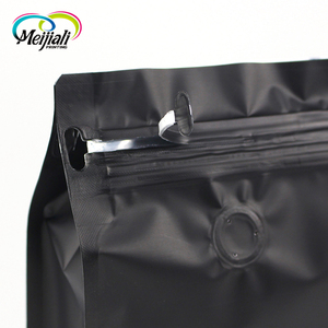 Nouveau produit stand up sacs à fermeture à glissière fond plat noir <span class=keywords><strong>moulu</strong></span> de qualité alimentaire pochette sac à café à soufflet latéral - Product Image 3