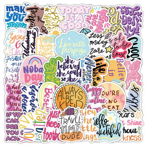 50PCS Coloré Mignon Dessin Animé Enfants Récompense Phrase Motivationnelle Positive Encourager Autocollant - Product Image 3
