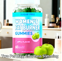 Gommes pour brûleurs de graisse pour femmes sans sucre Saveur de pomme, bonbons pour perdre du poids avec thé vert et cétones de framboises