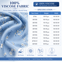 Tissu en rayonne 100% tissé uni, doux, viscose challis pour robe, chemise, blouse, jupe, vêtements