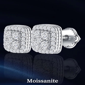 Aivenchy, joyería chapada en rodio, pendientes finos de moissanita VVS, pendientes de tuerca de plata de ley S925 con diamante cultivado en laboratorio para mujer - Product Image 3