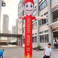 Homme gonflable personnalisé en forme de main qui agite pour la grillade de poulet BBQ