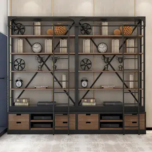 全新设计时尚模块化大容量灌装柜优雅办公文件柜熟铁储物展示架