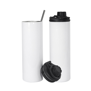 US Hot <span class=keywords><strong>Sale</strong></span> Custom Sublimation Blank 20oz Straight Water Bottles Esportes com Duas Tampas Lidar com Tampas para Caminhadas Camping 30pcs/ctn - Product Image 6