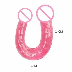 Boîte personnalisée gratuite-jouets érotiques gode en caoutchouc réaliste vibrant gode noir à double tête avec usine chinoise à bas prix - Product Image 2