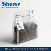 Bolsas de Café Personalizadas Transparentes Mate con Fondo Plano, Válvula y Cierre, Selladas en Ocho Lados, Empaque de Plástico