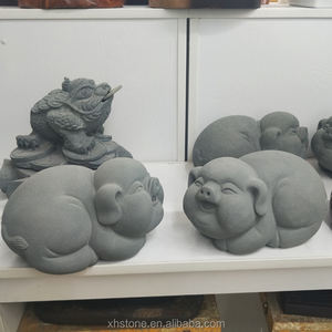 中国の手彫りの寺院の庭の屋外の装飾天然石の彫刻12匹の動物の像12の中国の干支の豚の彫刻 - Product Image 5