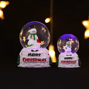 圣诞雪地地球盒跳舞雪花手工水球工艺品LED灯女孩生日礼物家居装饰
