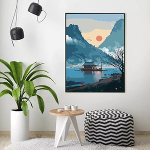 Picture Custom DIY Portrait Landscape Mountains-and-waters Canvas Wall Decor <strong>Painting</strong> by Number for Adults Kids Beginner - Product Image 3