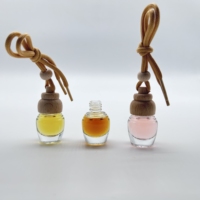 Botella de vidrio de perfume transparente de 6ml con rodillo para ambientador de coche con tapón de rosca