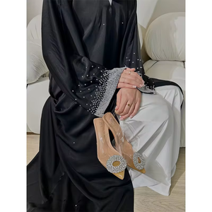 PROMISTAR Luxuriöses, maßgefertigtes, dezentes Abaya-Set mit Diamanten für Erwachsene, elegante, dezente muslimische Abaya mit Strasssteinen - Product Image 3