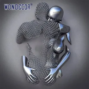 Wondecor, концепция любви, абстрактная настенная скульптура из нержавеющей стали для интерьера