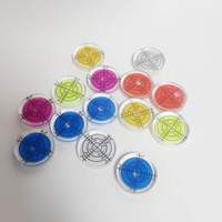 Niveau à bulle industriel bleu en PMMA, 32*7mm, haute précision, à dégradé, type Bullseye, pour caméra, mini-vial rond