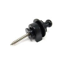 Boutons de verrouillage de sangle en métal noir avec embout pour basse et guitare acoustique