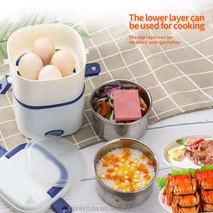 หม้อหุงข้าวไฟฟ้าขนาดเล็กแบบพกพา,เครื่องอุ่นอาหารกล่องอาหารกลางวันความร้อนภาชนะใส่อาหารเครื่องอุ่นอาหารสแตนเลส OEM - Product Image 5