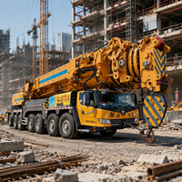 Grue tout-terrain XCA500_Y_1 de 500 tonnes, portée 72 m, flèche 128 m, la mieux notée pour l'installation et l'entretien de turbines éoliennes