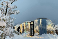 Tente dôme moderne en PC détachable à 360 degrés, intérieur/extérieur, maison à bulles pour le glamping, salle de bain et cuisine d'hiver