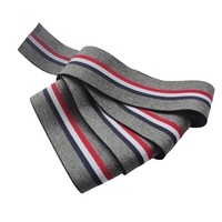5cm Polyester Rayures Ruban Décoratif Sangle Souple Tricoté Bande Élastique pour Pantoufle Bandeau Jarretelle